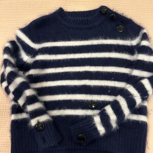 ba&sh Navy and White Knit Sweater